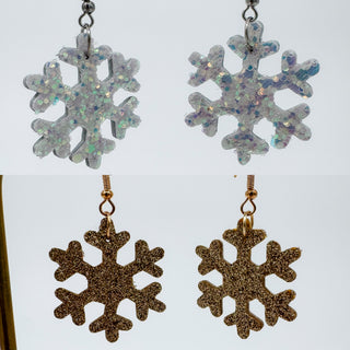 Twinkling Snowflakes Drop Earrings - 2 colors!