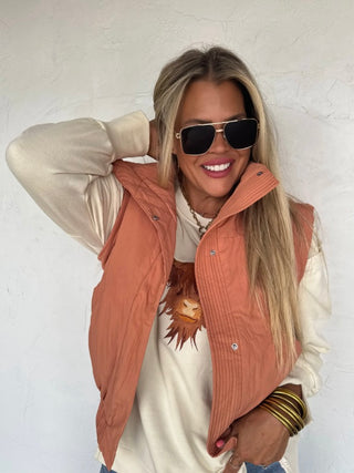 One Second Away Lightweight Avery Mae Puffer Vest - 4 colors!