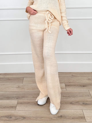 Picking My Peace High-Rise Knit Cream Avery Mae Bottoms