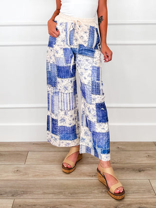 Lead the Way High-Rise Wide Leg Blue Avery Mae Bottoms