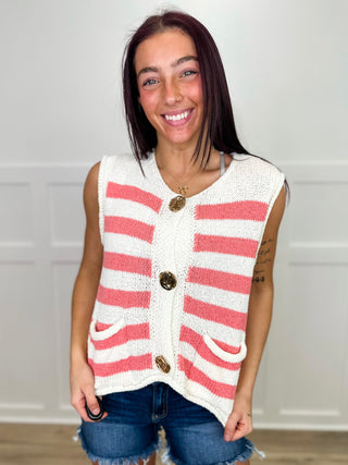 Call Me Obsessed Knit Ivory Avery Mae Mom Cropped Sweater Vest