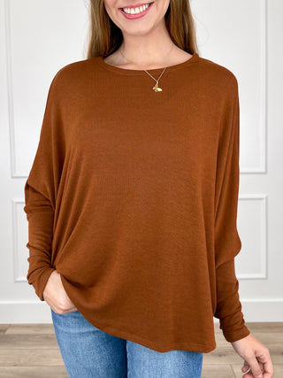 Lost in Thought Knit Dolman Sleeve Avery Mae Top - Multiple Colors