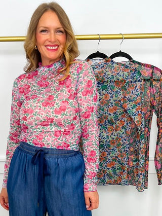 Thought You Were Mine Sheer Mesh Long Sleeve Avery Mae Top - 3 colors!