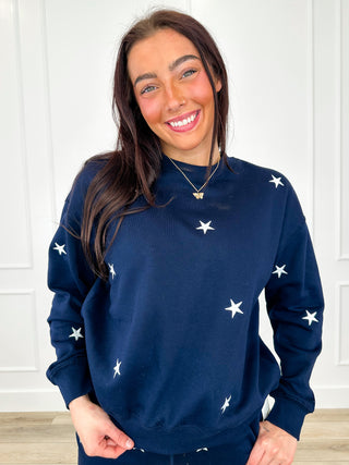 Where Liberty Dwells Cotton Blend Long Sleeve Avery Mae Crewneck Sweatshirt - Multiple Colors