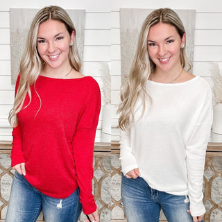 No Cancellations White Birch Knit Dolman Sleeve Top - 2 colors!