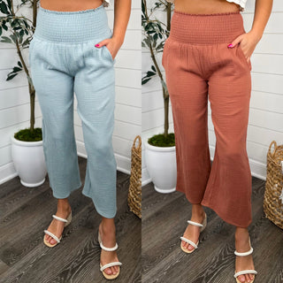 In the Harmonies High Rise Cotton Avery Mae Cropped Bottoms - 2 colors!