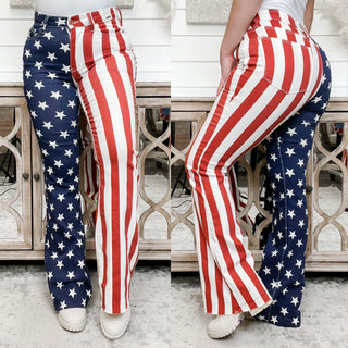 Judy Blue Harley High Rise Flag Print Flare Jeans