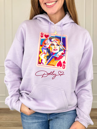 All Hail the Queen Cotton Blend Long Sleeve Purple Avery Mae Graphic Hoodie Sweatshirt (Gildan)