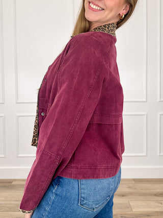 Where Would You Be Cotton Long Sleeve Purple Avery Mae Jacket