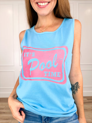 Clock in it's Time Cotton Blue Avery Mae Tank Top - Multiple Options (Comfort Colors)