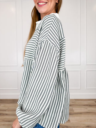Now is My Time Lightweight Long Sleeve Grey Avery Mae Top