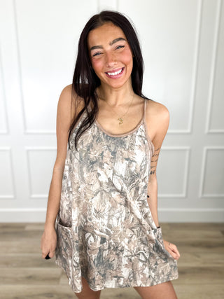 In Disguise Camo Avery Mae Padded Dress