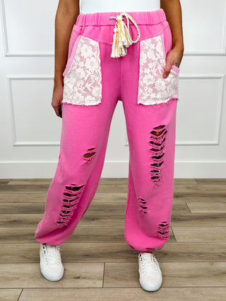POL Try New Things High Rise Cotton Pink Joggers
