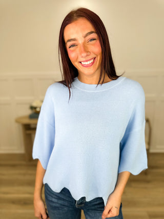 Hope You'll Stay Knit Short Sleeve Avery Mae Sweater Top - Multiple Colors