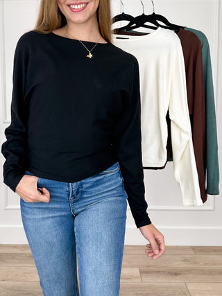 Adjust the Drama Knit Long Sleeve Avery Mae Top - Multiple Colors