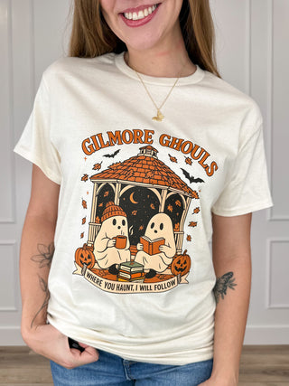 Gilmore Ghouls Cotton Short Sleeve Oat Avery Mae Graphic Tee Shirt (Gildan)