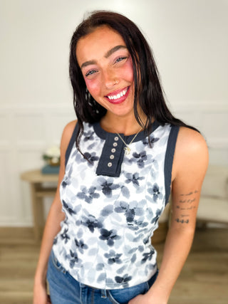 POL Subliminal Messages Rayon Blend Charcoal Tank Top