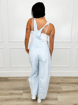 Up in the Sky Cotton Blend Blue Avery Mae Overalls