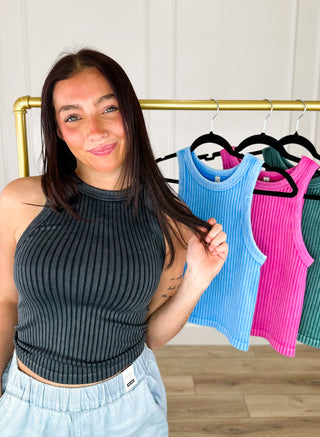 Zenana Basic All in My Mind Ribbed Tank Top - Multiple Colors