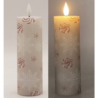 Peppermint Snowflake LED Candle - 2 options!