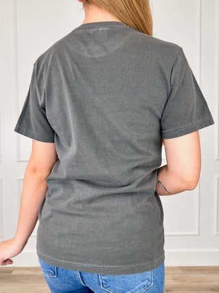 Wildflowers Don't Care Cotton Short Sleeve Grey Avery Mae Graphic Tee Shirt (Comfort Colors)