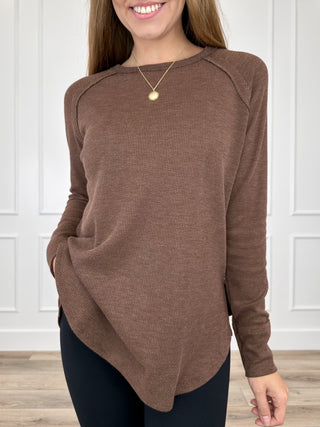 Zenana Right From the Start Knit Long Sleeve Avery Mae Top - Multiple Colors
