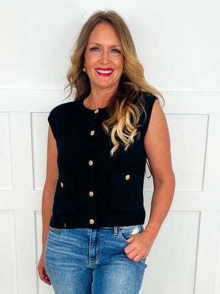 No Holding Back Knit Avery Mae Button Up Sweater Vest - 2 colors!