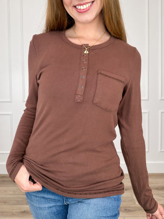 Michelle Mae Weekend Plans Rayon Blend Long Sleeve Top - Multiple Colors