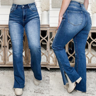 Juliana High Rise Risen Straight Leg Blue Jeans