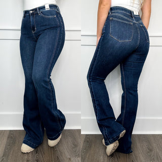 Judy Blue Ayla High Rise Flare Dark Wash Jeans