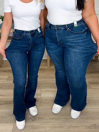 Judy Blue Cali Tummy Control Bootcut Jeans - Dark Wash (Multiple Inseams, Non-Distressed)