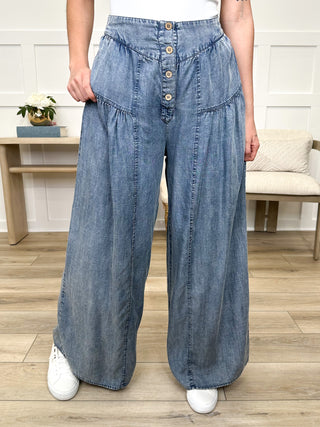 Get Out There High-Rise Wide Leg Medium Wash Avery Mae Bottoms