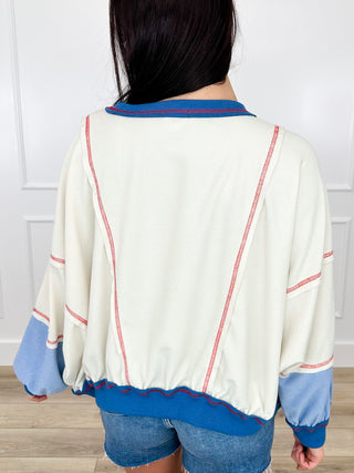 Liberty & Justice For All Long Sleeve Sand Avery Mae Top