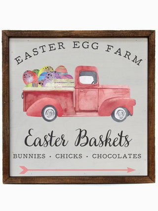 Easter Egg Farm Wood Box Sign