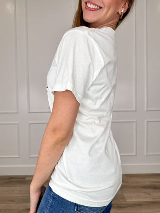Destination Salem Cotton Short Sleeve White Avery Mae Graphic Tee Shirt (Comfort Colors)