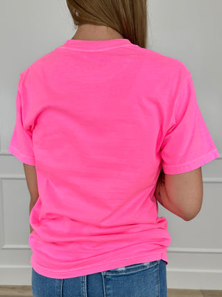 Pink cotton short-sleeve tee, plain back view