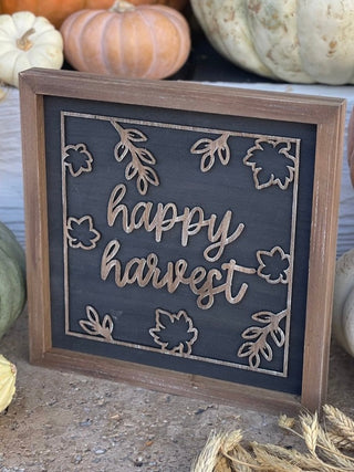 Happy Harvest Wood Sign