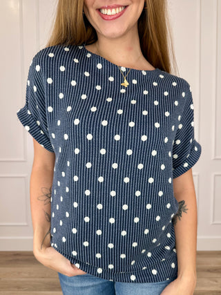 Connecting the Dots Ribbed Short Sleeve Avery Mae Top - Multiple Colors