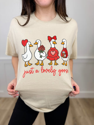 Lovely Goose Gang Cotton Short Sleeve Oat Avery Mae Graphic Tee Shirt