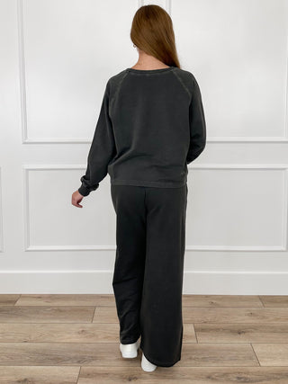 Zenana Basic Feeling Leisurely High-Rise Cotton Black Set