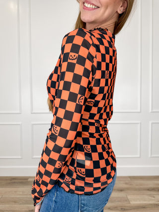 Trick or Treat Yourself Sheer Mesh Long Sleeve Avery Mae Top - Multiple Options