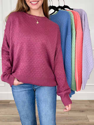 Michelle Mae Having Premonitions Knit Long Sleeve Sweater Top - Multiple Colors