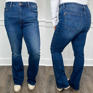 Judy Blue Everly Tummy Control High Rise Bootcut Dark Wash Jeans - 3 inseams!