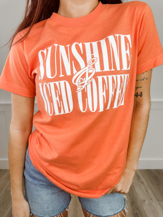Sunshine & Iced Coffee Cotton Short Sleeve Avery Mae Graphic Tee Shirt - 4 colors!