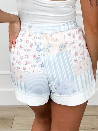 Little Lady High-Rise Cotton Blend White Avery Mae Shorts