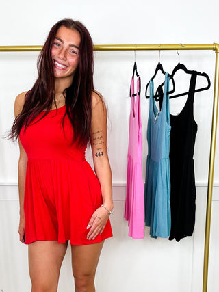 Zenana Just Waiting Rayon Blend Romper - Multiple Colors