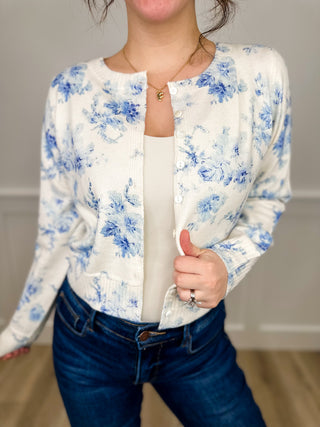 Adoring You Knit Long Sleeve Ivory Avery Mae Cropped Button Up Sweater Top