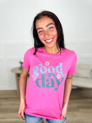 It is a Good Day Cotton Short Sleeve Pink Avery Mae Graphic Tee Shirt