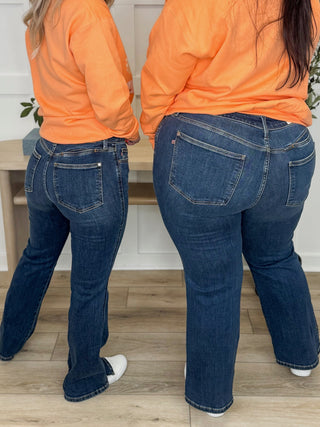 Judy Blue Lyla Mid Rise Bootcut Dark Wash Jeans