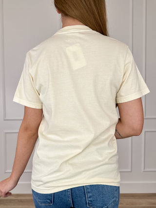 Spooky Season Ready Cotton Short Sleeve Cream Avery Mae Graphic Tee Shirt (Comfort Colors)